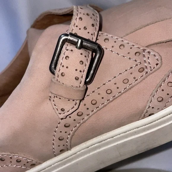 Frye Gemma Kiltie Brogue Monk Strap Sneakers Blush Pink size 7.5